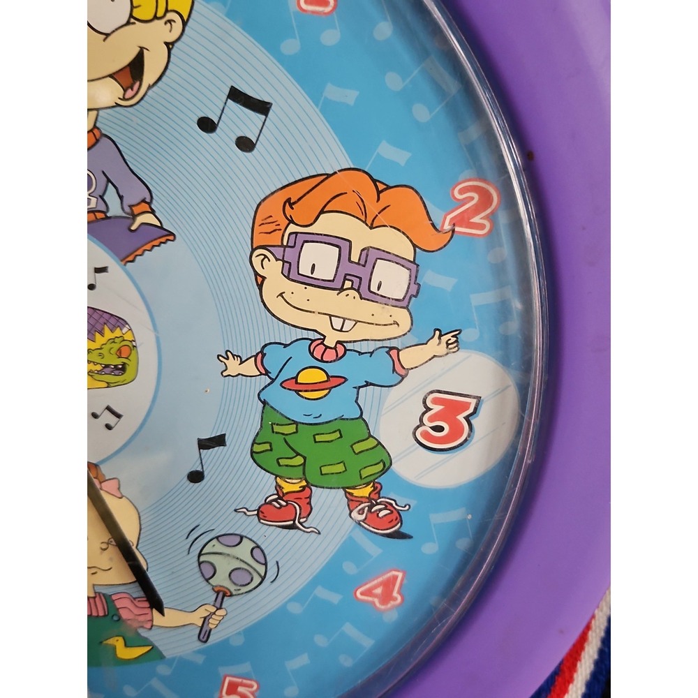 Vintage Nickelodeon RUGRATS Talking Wall Clock 12" Tested Working 1999 Rug Rats - Picture 3 of 8
